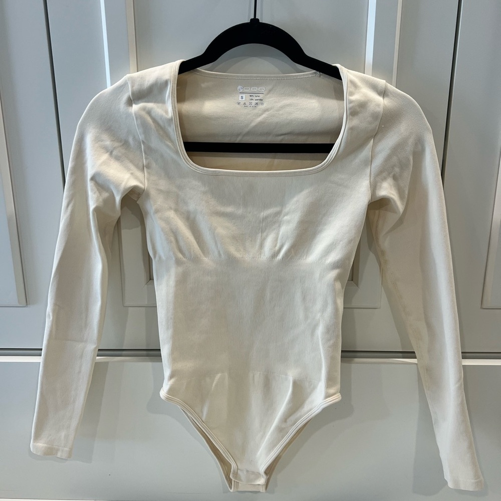 Cream Long Sleeve Bodysuit